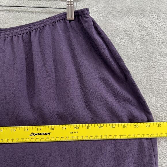 Citron Pants Women 1X Purple Textured Silk Wide Leg High Rise Pull On Lagenlook - Picture 10 of 15